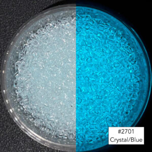 Japanese Toho Seed Bead Glow in the Dark Crystal glows Blue