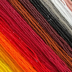 13/0 Charlotte Cut Czech Seed Beads, Earth/Fire Mix, 12 Hanks in 12 Opaque Colors