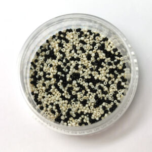 16/0 & 18/0 Vintage Micro Mix of Matte Black and Eggshell 15 grams