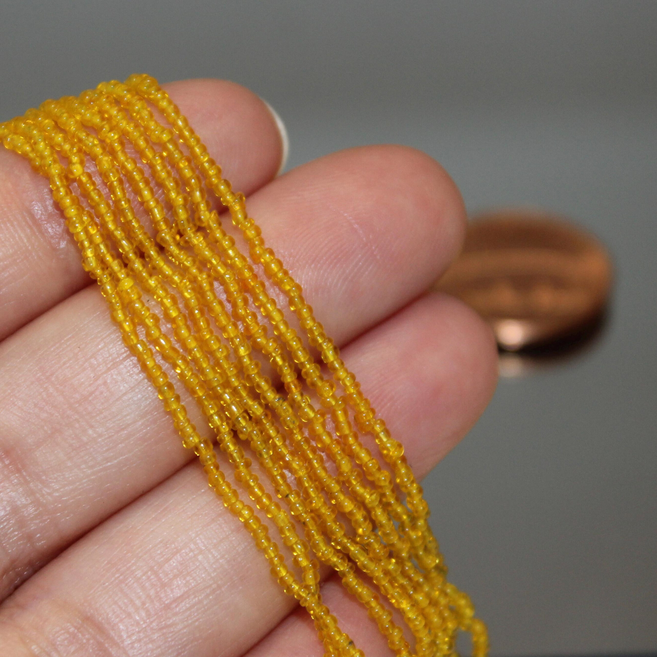16/0 Vintage Micro Transparent Medium Citrine hank