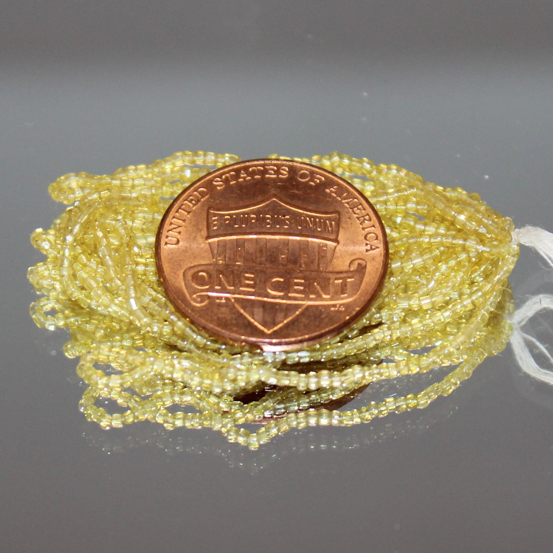 16/0 Vintage Micro Three Cut Transparent Jonquil Luster hank