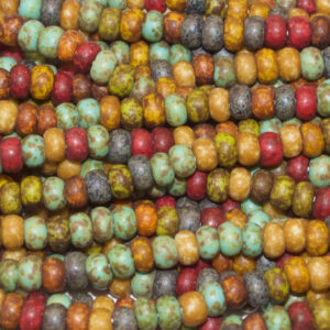 Czech Glass Seed Bead Frosted Opaque Travertine Picasso Parquet mix