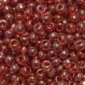 6/0 Czech Preciosa Glass Seed Bead Transparent Ruby Gold Luster