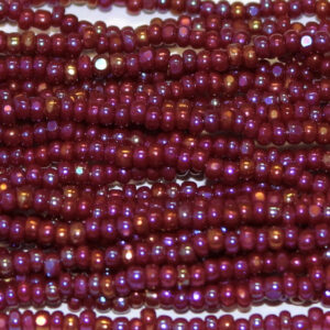 charlotte true cut glass czech seed bead opaque Maroon ab