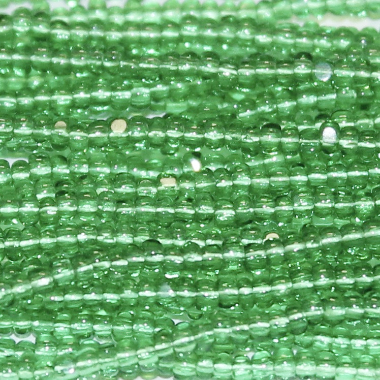 charlotte true cut glass czech seed bead transparent peridot green