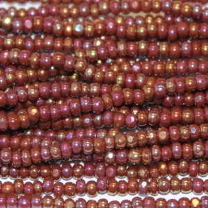 charlotte true cut glass czech seed bead opaque brick brown ab