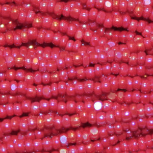 charlotte true cut glass czech seed bead opaque medium dark red ab