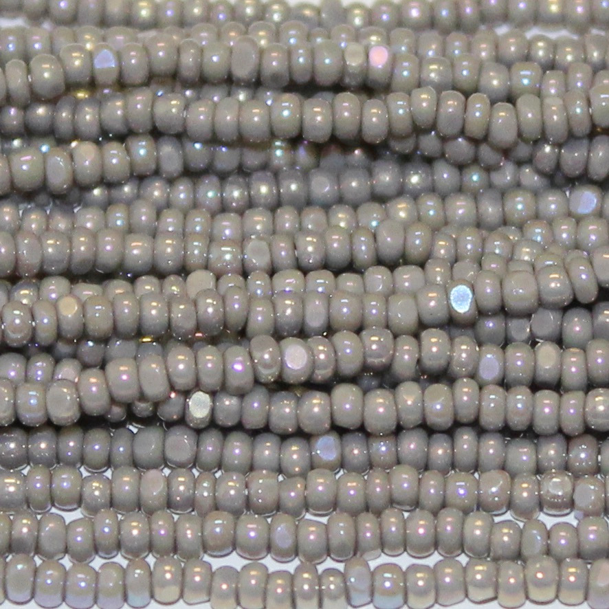 charlotte true cut glass czech seed bead opaque grey gray ab
