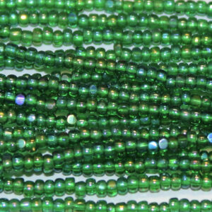 charlotte true cut glass czech seed bead transparent kelly green ab