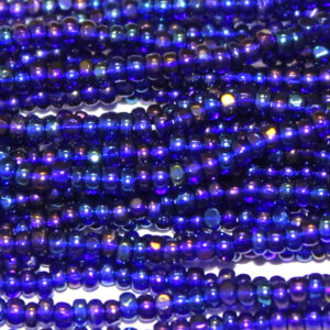 charlotte true cut glass czech seed bead transparent dark cobalt ab