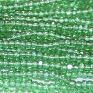 charlotte true cut glass czech seed bead transparent peridot green luster