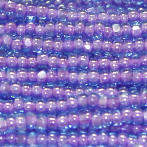 charlotte true cut glass czech seed bead pink lined aqua blue