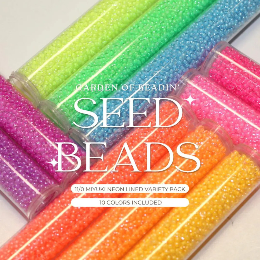 11/0 Miyuki Neon Lined Japanese Seed Bead Variety Pack