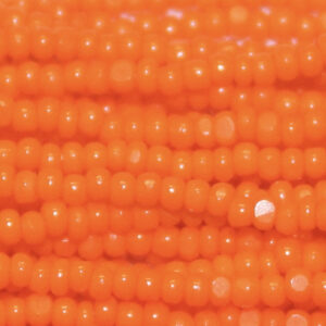 13/0 Charlotte Cut Opaque Dark Orange Preciosa glass seed bead