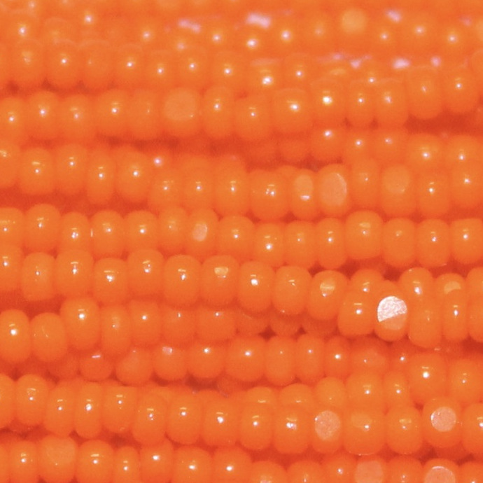 13/0 Charlotte Cut Opaque Dark Orange Preciosa glass seed bead