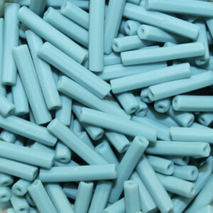 #5 12mm Czech Preciosa Glass Bugle Bead Frosted Opaque Green Turquoise