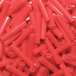 #5 12mm Czech Preciosa Glass Bugle Bead Opaque Red