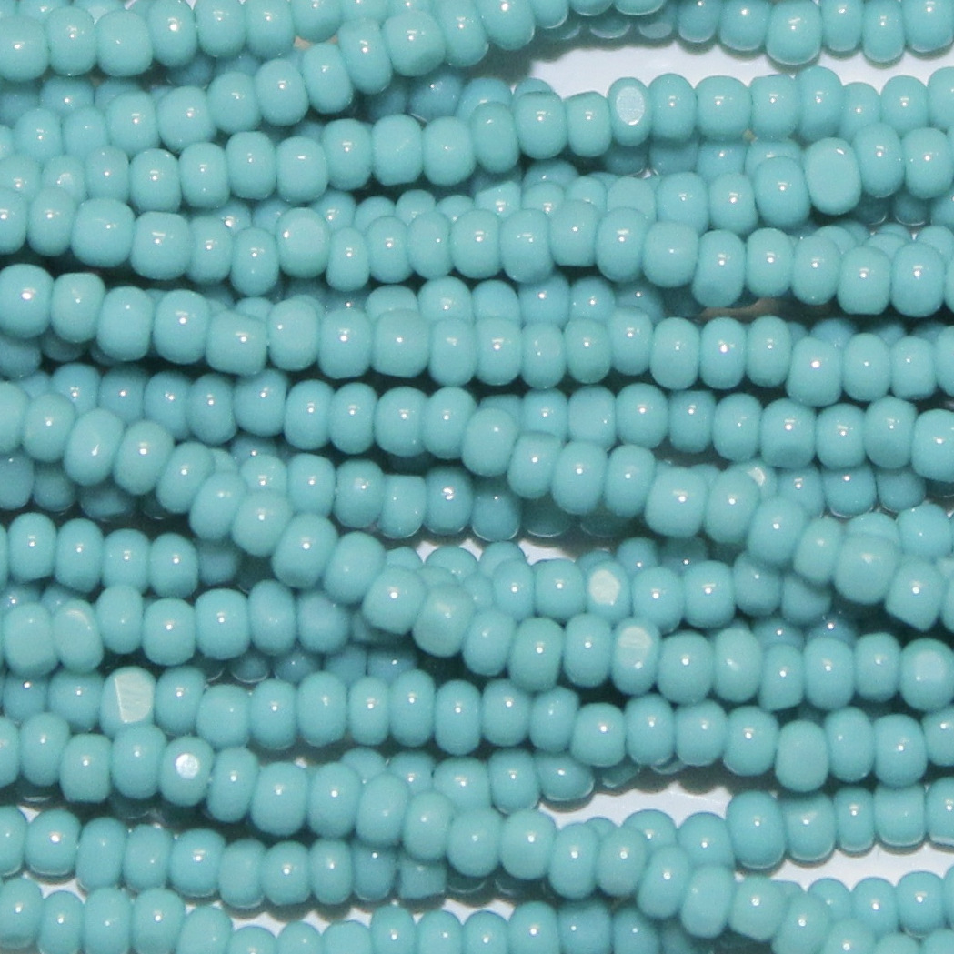 Charlotte Cut Opaque Blue Green Turquoise Preciosa glass seed bead