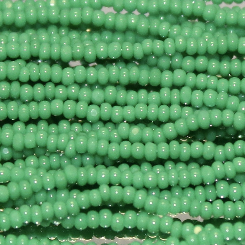 Charlotte Cut Opaque Green Preciosa glass seed bead