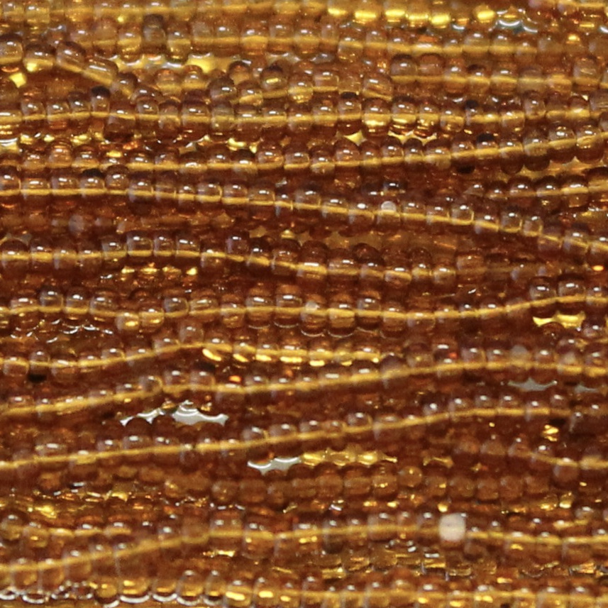 13/0 Czech Charlotte Cut Seed Bead Transparent Dark Topaz