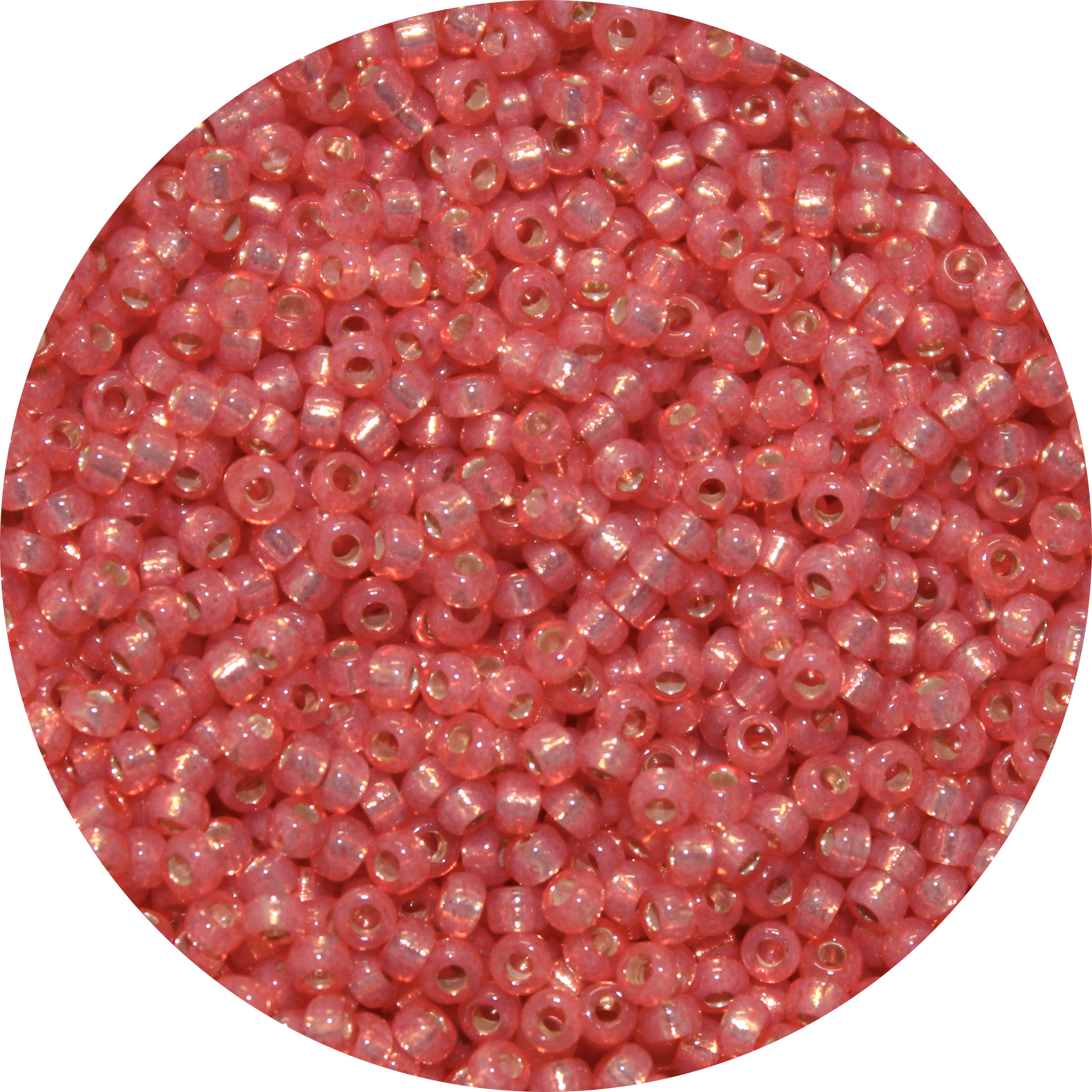 11/0 Japanese Seed Bead Gilt (Gold) Lined Guava