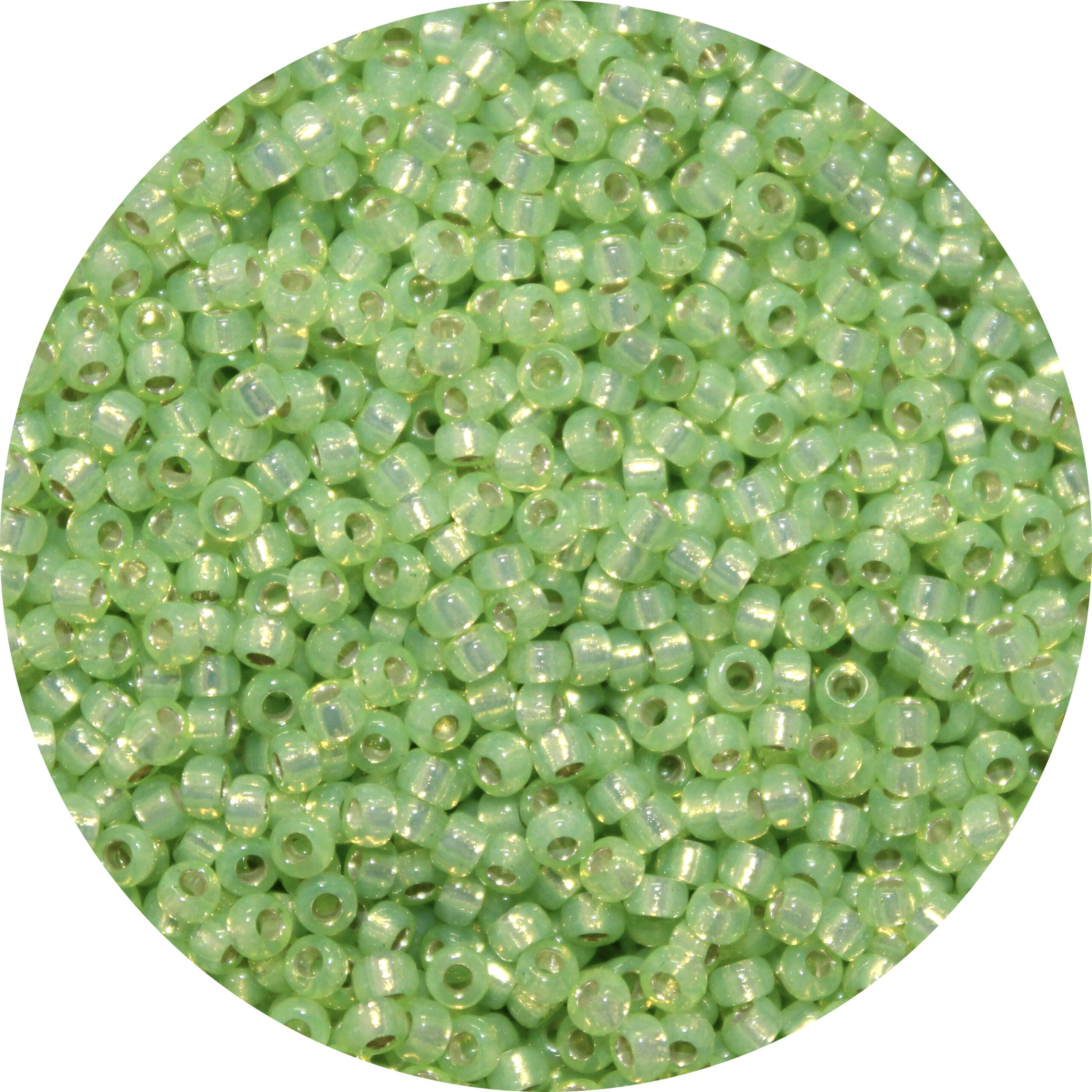 11/0 Japanese Seed Bead Gilt (Gold) Lined Kiwi
