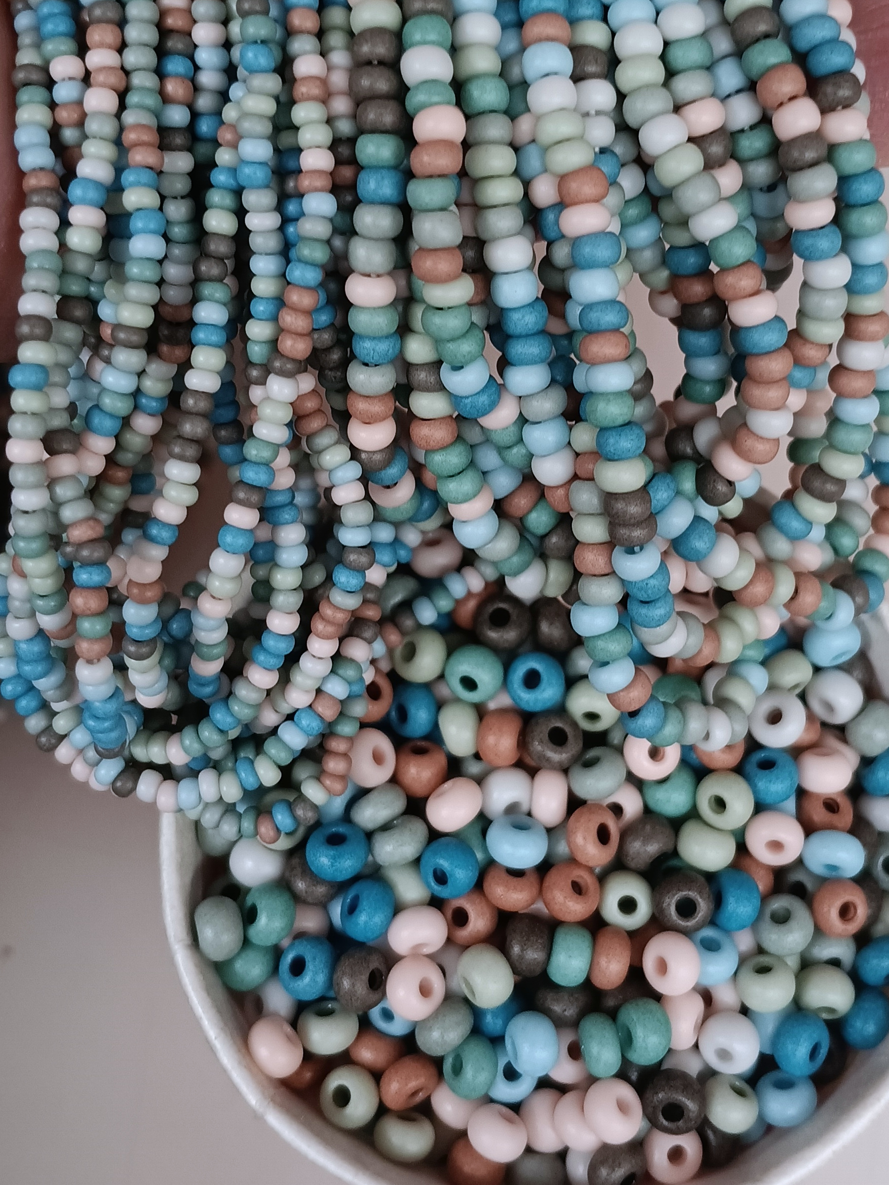 Czech Preciosa Matte Opaque Tint Powwow glass seed bead mix